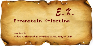 Ehrenstein Krisztina névjegykártya